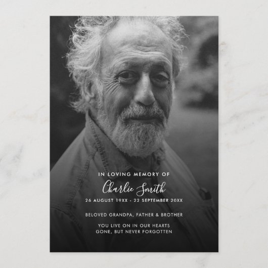 Programme funéraire moderne de Loving Memory (Devant)