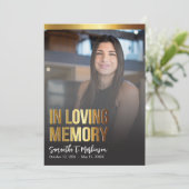 Programme funéraire moderne Gold et Black Bold Pho (Debout devant)