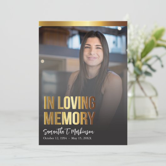 Programme funéraire moderne Gold et Black Bold Pho (Debout devant)