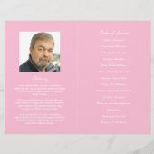 Programme funéraire moderne rose simple (Dos)