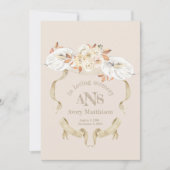 Programme funéraire Monogram Crest Rose à crème pe (Devant)
