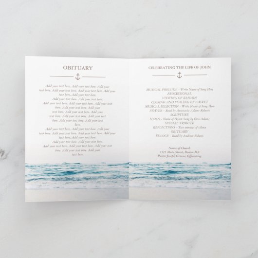 Programme funéraire nautique Ocean Waves (Intérieur)