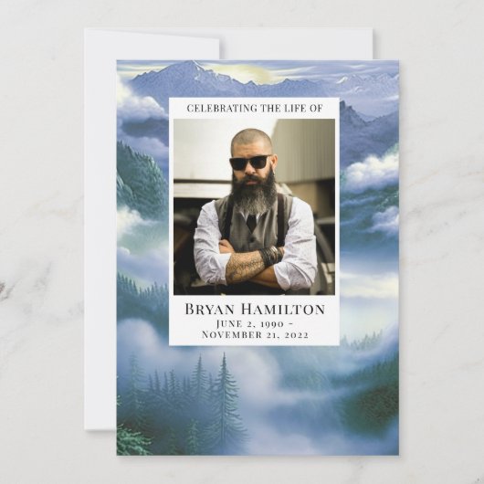 Programme funéraire nuageux de l'aquarelle naturel (Devant)