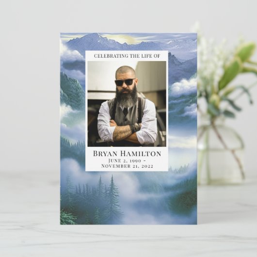 Programme funéraire nuageux de l'aquarelle naturel (Debout devant)