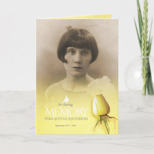 Programme funéraire ordre de service rose jaune