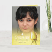 Programme funéraire ordre de service rose jaune (Devant)