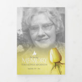 Programme funéraire ordre de service rose jaune (Page de couverture)