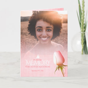 Programme funéraire ordre de service rose rose ros