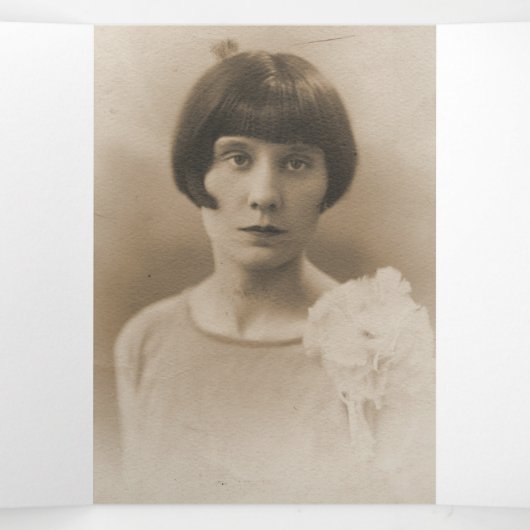 Programme funéraire ordre de service rose rouge (Intérieur au milieu)