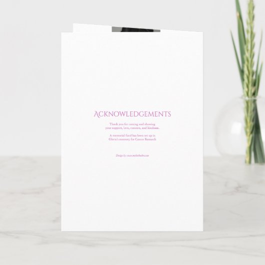 Programme funéraire ordre de service violet rose p (Dos)