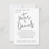 Programme funéraire personnalisé moderne en noir e (Devant)