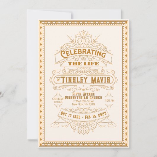 Programme funéraire photo Art déco vintage (Devant)