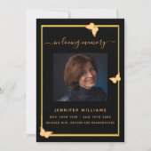 Programme funéraire photo de papillons en or noir (Devant)