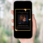 Programme funéraire photo de papillons en or noir