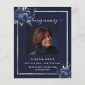 Programme funéraire photo en argent de la marine b (Devant)