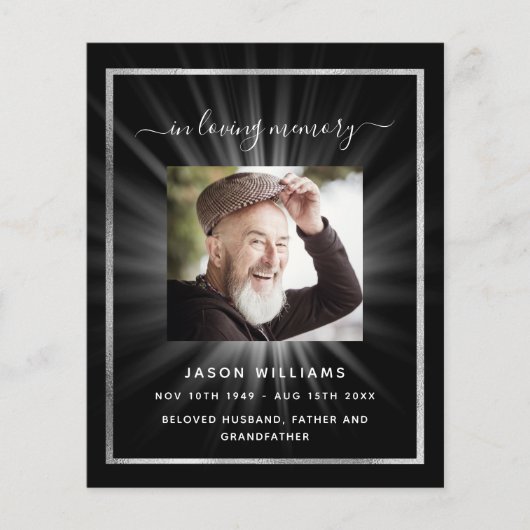 Programme funéraire photo en étoile noire (Devant)