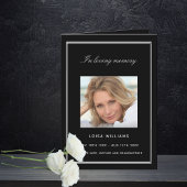 Programme funéraire photo en noir blanc