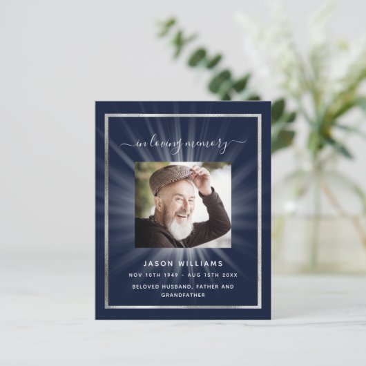 Programme funéraire photo étoile bleue (Debout devant)