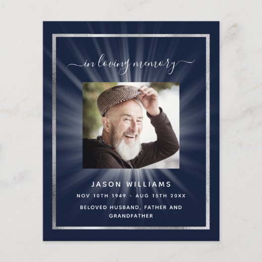 Programme funéraire photo étoile bleue (Devant)