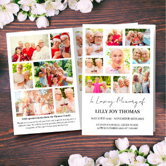 Programme funéraire photo moderne pour les femmes