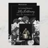 Programme funéraire photo noir et blanc (Devant / Derrière)