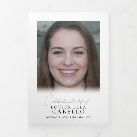 Programme funéraire photos instantanées simples (Page de couverture)