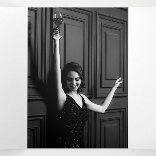 Programme funéraire photos instantanées simples (Intérieur au milieu)