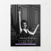 Programme funéraire photos instantanées violet (Page de couverture)