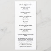 Programme funéraire plat avec photo simple en souv (Dos)