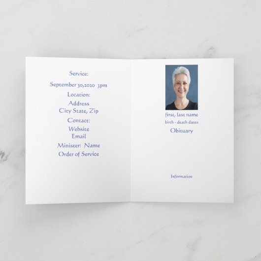 Programme funéraire Psaume 23 Marcher à travers la (Intérieur)