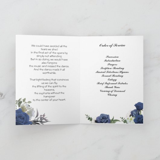 Programme funéraire Rose bleu (Intérieur)