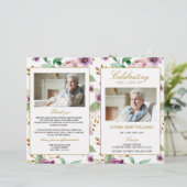 Programme funéraire rose et violet | Ordre de serv (Debout devant)