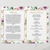 Programme funéraire rose et violet | Ordre de serv (Dos)