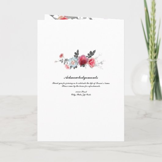 Programme funéraire Rose rose Grey (Dos)