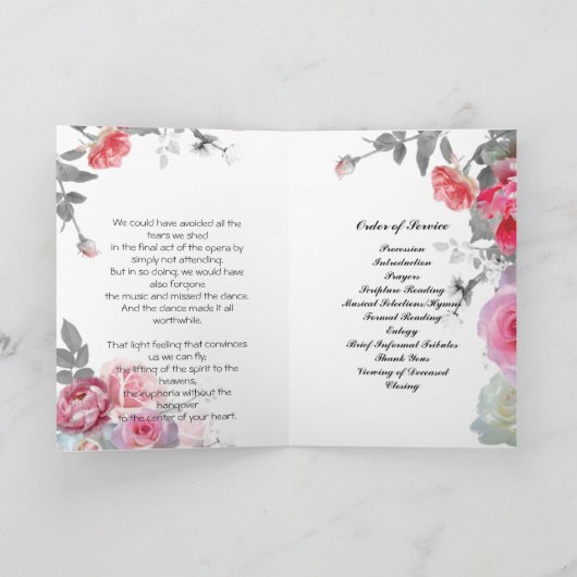 Programme funéraire Rose rose Grey (Intérieur)