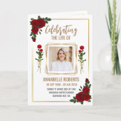 Programme Funéraire - Roses Rouges Et Frontière Do (Devant)