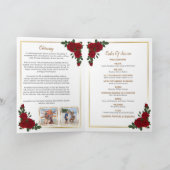 Programme Funéraire - Roses Rouges Et Frontière Do (Intérieur)