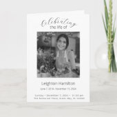 Programme funéraire simple Ordre de service (Devant)