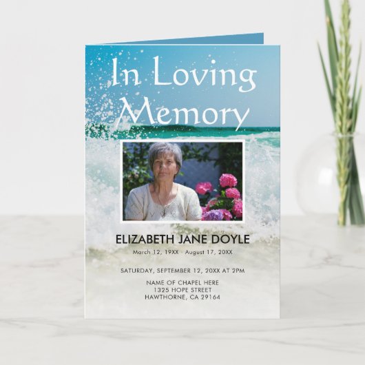 Programme funéraire sur la plage | Ordre de servic (Devant)