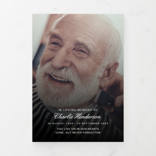 Programme funéraire triplé de 8 photos de script m (Page de couverture)