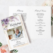 Programme funéraire violet et blanc | Ordre de ser