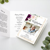 Programme funéraire violet et blanc | Ordre de ser