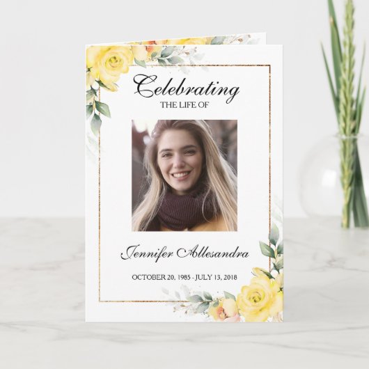 Programme Funeral Order of Service Greenery Memorial Program (Devant)