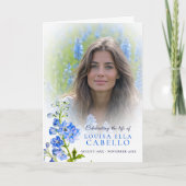 Programme Funeral service program blue delphinium photos (Devant)