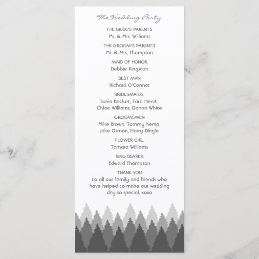 Programme Gamme de forêts grises Mariage de bois (Dos)