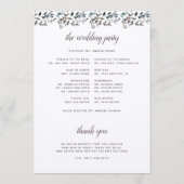 Programme Garden Crest Rustique Kraft Floral Mariage Cérémon (Dos)