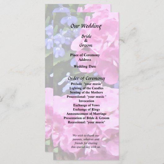 Programme Géraniums et Pervenche (Devant / Derrière)