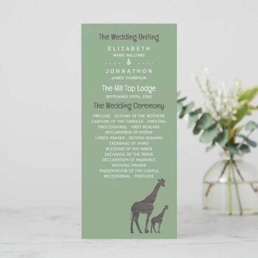 Programme Giraffe Safari d'argile, Mariage rustique (Debout devant)