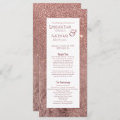 Programme Girly Modern Rose Gold Parties scintillant Program (Devant / Derrière)