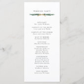 Programme Gold Bow & Green Garland Wedding Ceremony Program (Dos)
